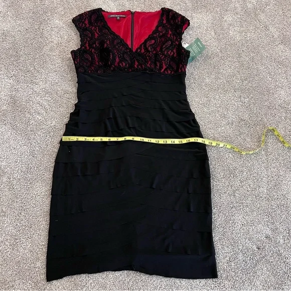 Jones Wear Dress NWT Lace Sleeveless Knee Length Ruffle Dress Women’s Size 10, - Picture 9 of 16